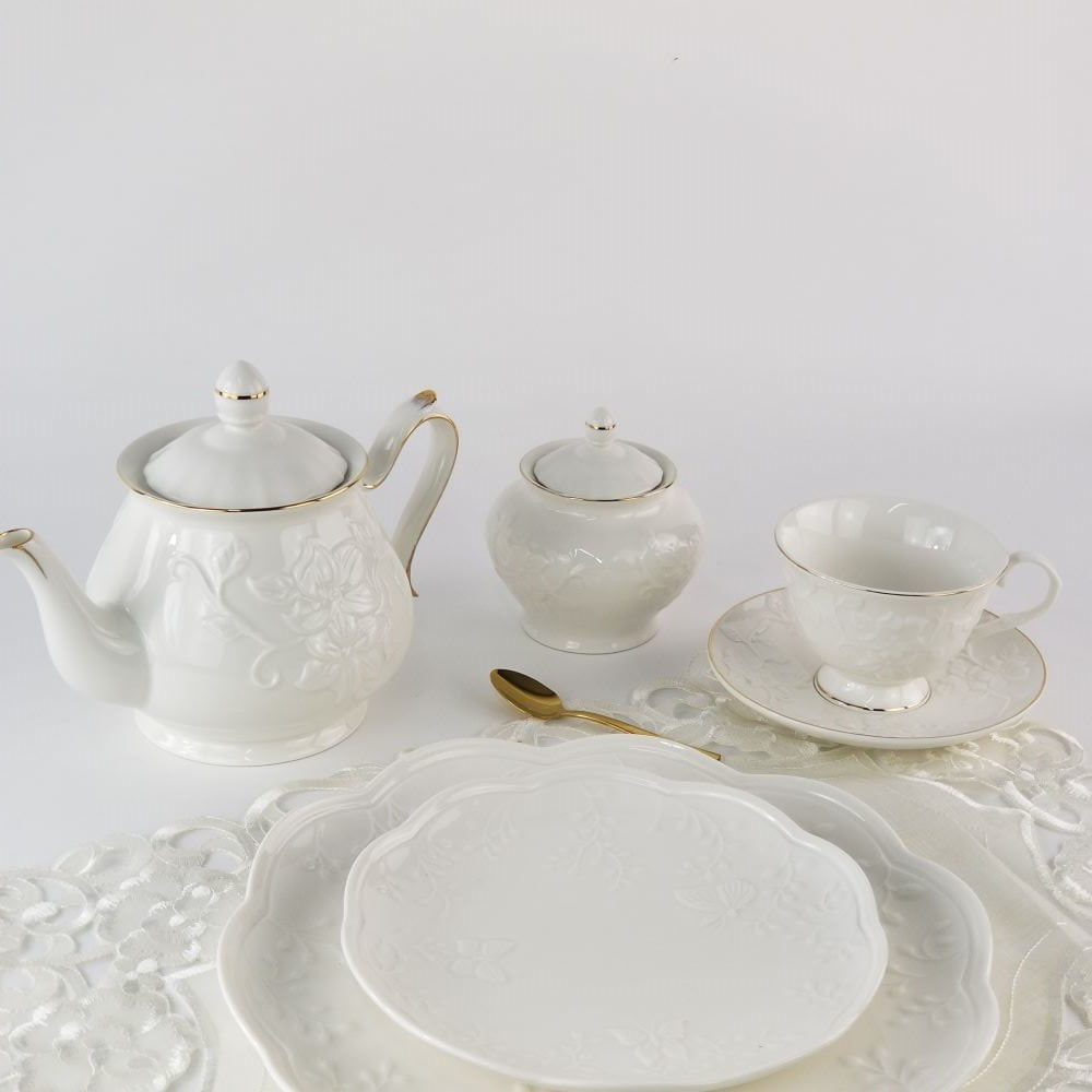 Jogo Para Chá e Café Durable Porcelana - Ideal Lar